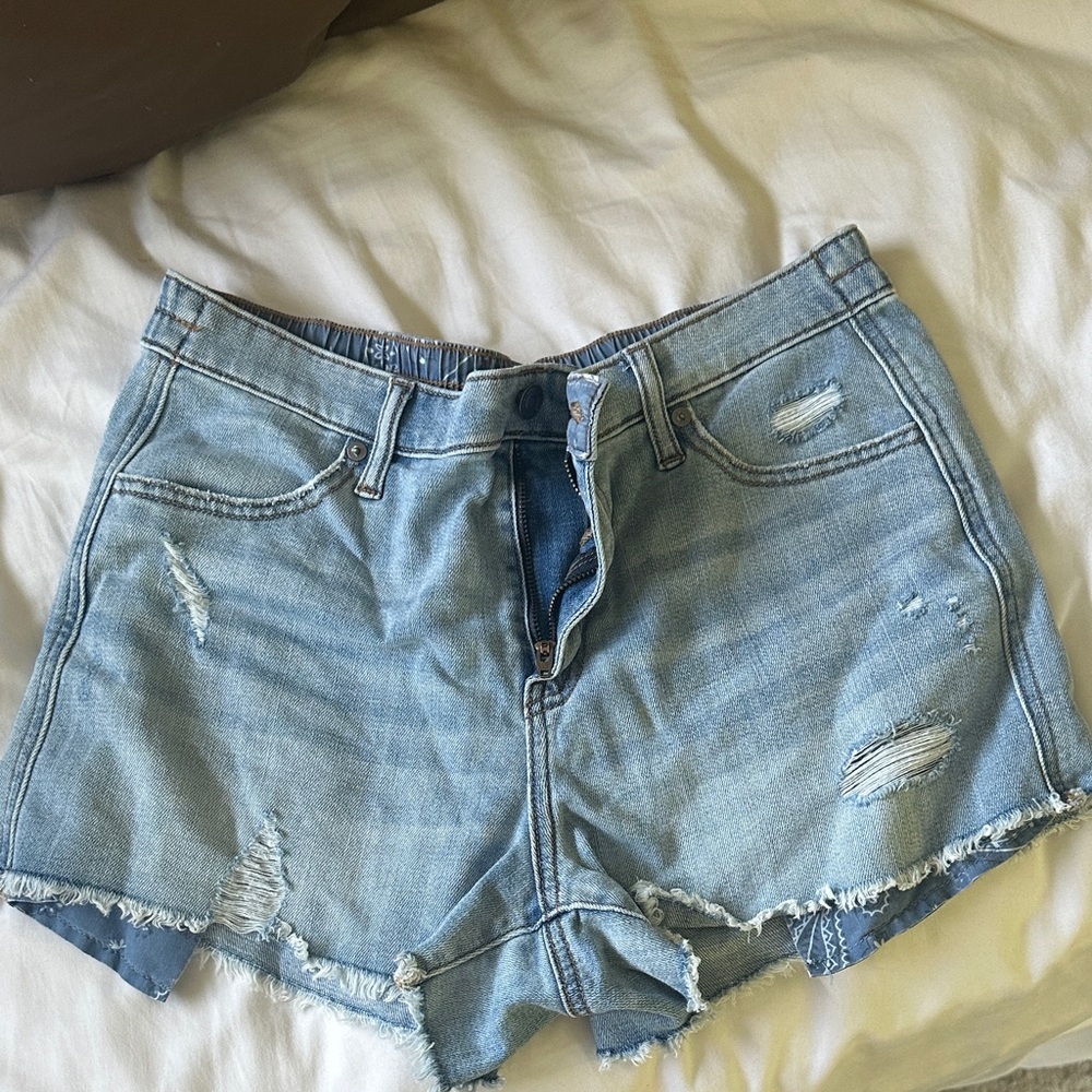 Aerie Light Blue Distressed Jean Shorts